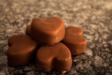 Heart shaped ice cream bonbons
