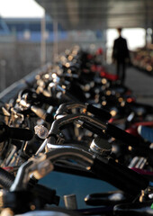 Naklejka na ściany i meble Bicycle parking lot in Amsterdam, Netherlands