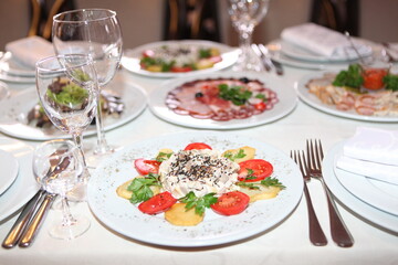 table set for a dinner