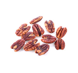 Pecan nuts isolated on white background