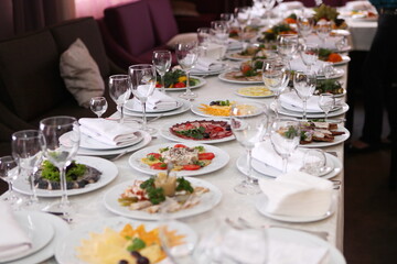 table set for a wedding reception