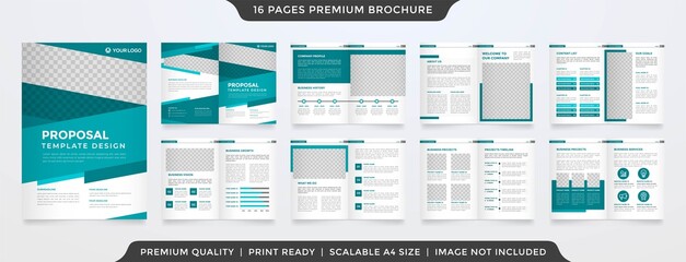 business brochure template layout design with simple style and modern concept use for business proposal and business catalog - obrazy, fototapety, plakaty