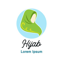 hijab logo with text space for your slogan tag line, vector illustration