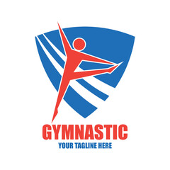 gymnastic sport logo with text space for your slogan tag line, vector illustration