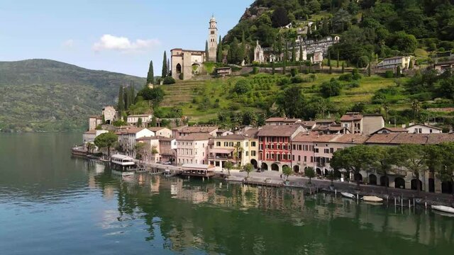 The village of Morcote on lake Lugano in the italian part of Switzerland