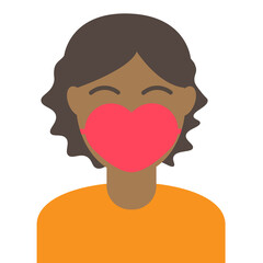 girl with heart mask