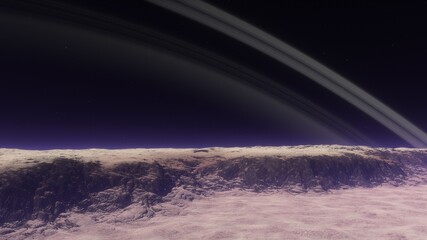 Exo Planet, space fantsy, beautiful science fiction wallpaper with endless deep space. 3D render
