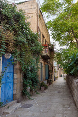 Quiet streets  in the Mamila quarter in Jerusalem, Israel. The Maaravim Street.