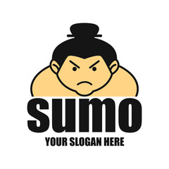 sumo icon with text space for your slogan tag line, vector illustration