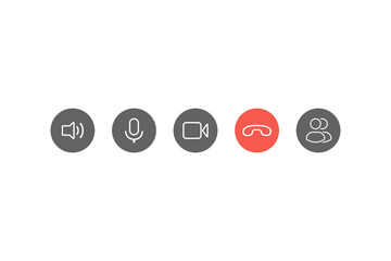Video call button icon set. Vector eps10