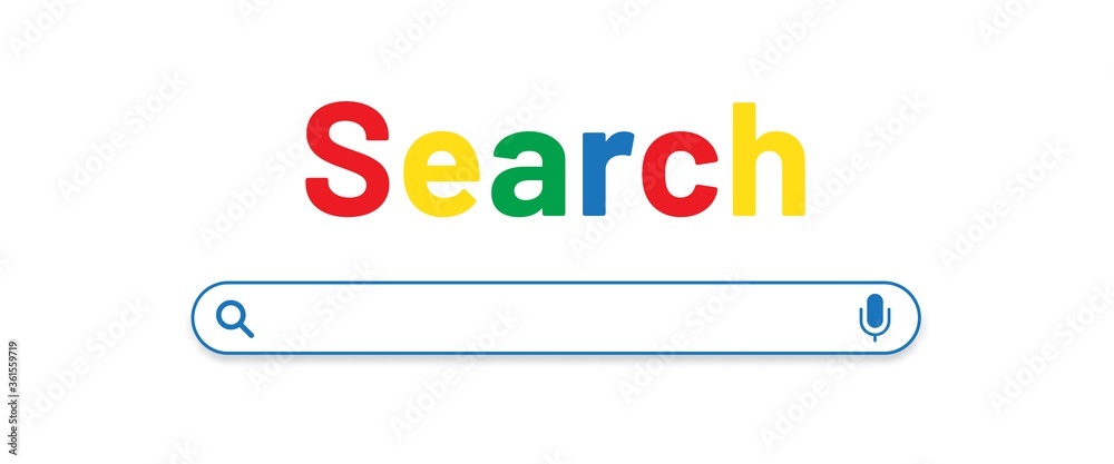 Poster search bar for website template. vector ui engine