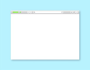 White browser window template. Blank web screen mockup design. Internet empty page concept 
