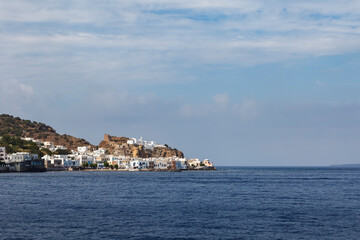 Fototapeta na wymiar Mandraki villlage, Nisyros, Greece. View from the sea.