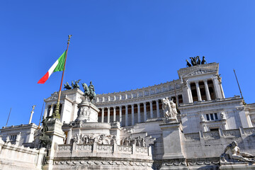 Fototapeta na wymiar Famous monument Vittorio Emanuele II in Rome, Italy