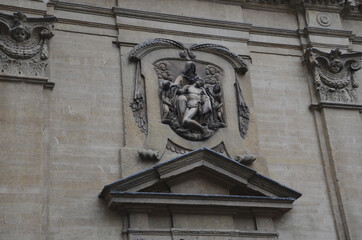 Fototapeta na wymiar detail of the facade of the church of st john the baptist