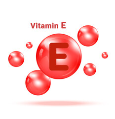 Vitamin E  Graphic Medicine Bubble on white background Illustration. Health care and Medical Concept Design.