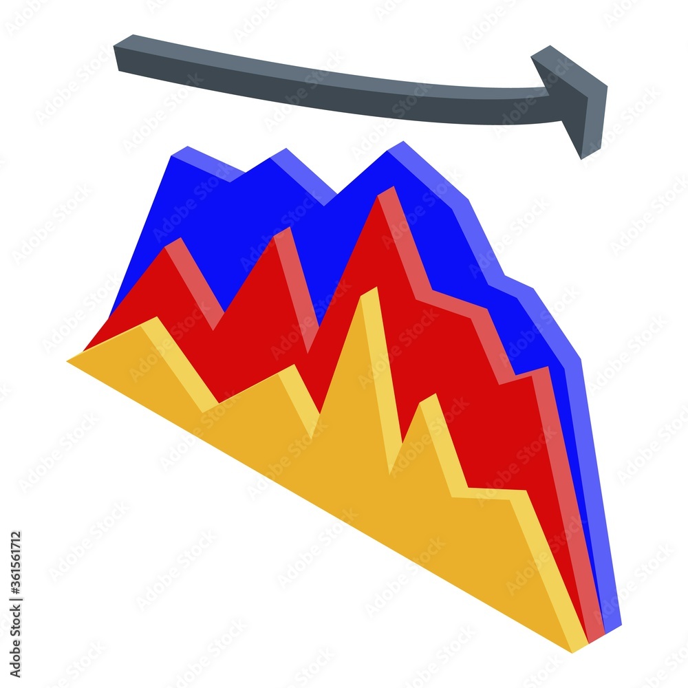 Poster broker graph chart icon. isometric of broker graph chart vector icon for web design isolated on whit