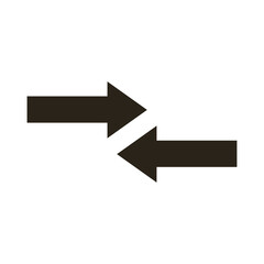 left and right arrows silhouette style icon