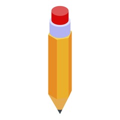 Deadline yellow pencil icon. Isometric of deadline yellow pencil vector icon for web design isolated on white background
