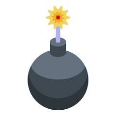 Fototapeta premium Deadline bomb icon. Isometric of deadline bomb vector icon for web design isolated on white background