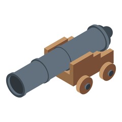 Trade war cannon icon. Isometric of trade war cannon vector icon for web design isolated on white background