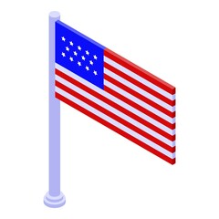 Trade war USA flag icon. Isometric of trade war USA flag vector icon for web design isolated on white background