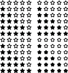 Black stars rating collection.Stars icons-vector.

