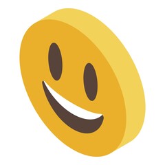 Smiling emoji reputation icon. Isometric of smiling emoji reputation vector icon for web design isolated on white background