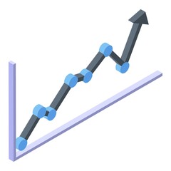 Graph reputation achievement icon. Isometric of graph reputation achievement vector icon for web design isolated on white background