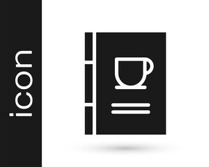 Grey Coffee book icon isolated on white background. Vector Illustration.