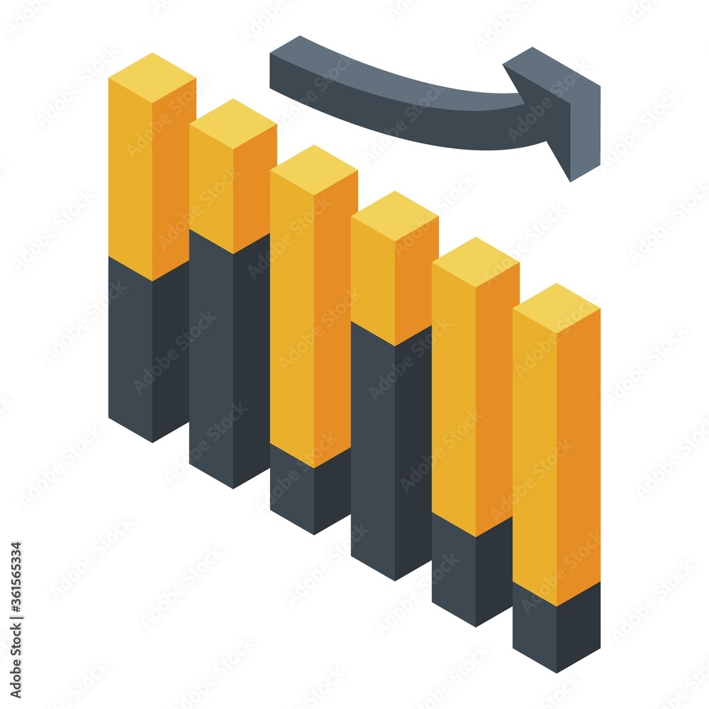Poster business training graph chart icon. isometric of business training graph chart vector icon for web d