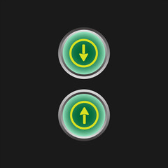 Download and upload button icon. template button icon direction arrow up and down