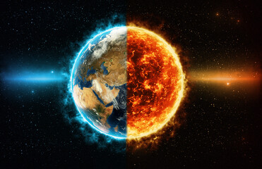 Planet aus Erde und Sonne 