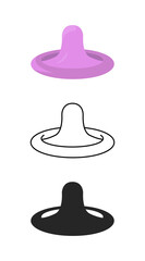 Vector illustration of sex toy on a white background. Symbol of the red item for relaxes, sex, and wellness. Template for a sex shop or erotic site.
