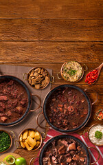 Brazilian Feijoada Food. Top view.