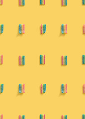 sugar gummy candy seamless pattern on a yellow background