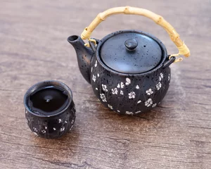 Foto op Aluminium  teapot  with a bamboo handle © zera ruzgar