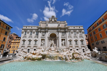 Trevi fountain in a spring clear day