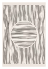 Lichtdoorlatende rolgordijnen Minimalistische kunst Trendy abstracte creatieve minimalistische artistieke handgeschilderde compositie