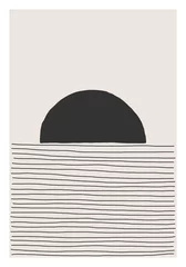 Deurstickers Minimalistische kunst Trendy abstracte creatieve minimalistische artistieke handgeschilderde compositie