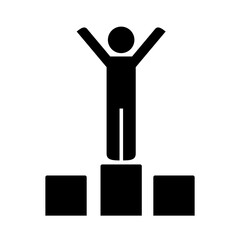businessman figure in podium silhouette style icon