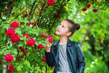 Best day ever. female fashion salon. little beauty in blossoming garden. park jasmine flower. beautiful prom queen. look as princess. bridesmaid. childhood happiness. girls party dress