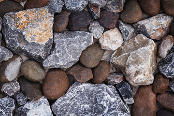 Natural stones and trees in open spaces