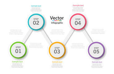 Abstract infographics number options template with  5 steps . Can be  used for workflow layout, diagram, business  options, banner, web design. Vector Eps  10