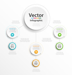 Infographic design template can be used for workflow layout, diagram, number options, web design. Infographic business concept with 3 options, parts, steps or processes.Vector eps 10