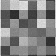 Black and white abstract mosaic with a rough texture background. Monochrome square pattern background. Picture for creative wallpaper or design art work. Backdrop have copy space for text.