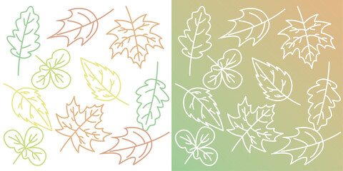 Autumn leaves and sprinkles seamless pattern background
