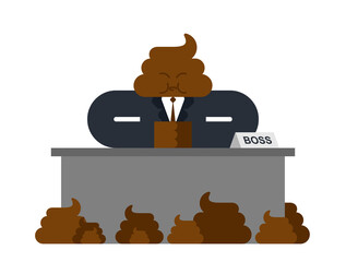 Shit boss. Shitty businessman. cartoon vector illustration
