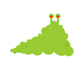 Green Slug cartoon isolated. Insect vector illustration