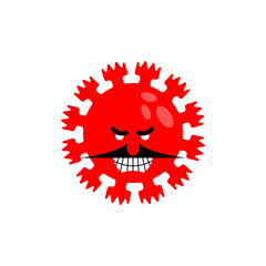 Angry Coronavirus. Virus molecule. COVID-19 vector illustration